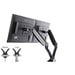Support de bureau flexible pour 2 écrans , pneumatique et réglable en hauteur. Support de bureau à pinces ou passage de câbles DS3002C-B1