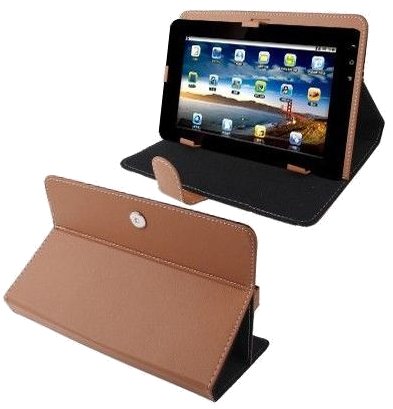Housse Tablette Tactile Universelle 9' Mode Portrait Paysage Simili Cuir Marron Faux cuir YONIS
