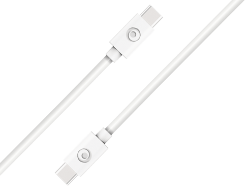 Câble USB C/USB C 1,2m Blanc - 100% Plastique recyclé Bigben