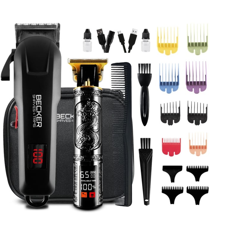 Kit 2 Tondeuses Barbe Et Cheveux Homme Sans Fil Avec Trousse De Voyage Strim Xp Becker Neuf
