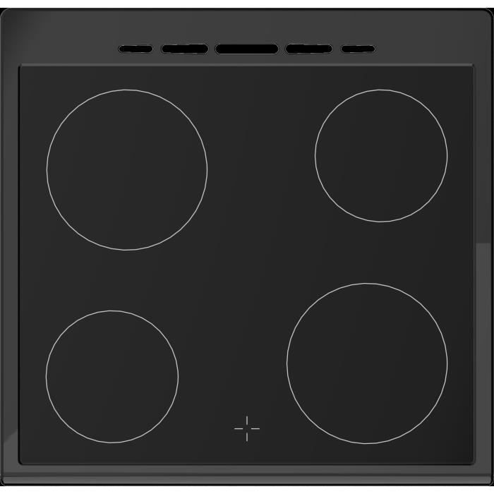 Cuisinière vitrocéramique CONTINENTAL EDISON CECV60FCB 4 feux L58 8 xP61 xH83 cm - vue 4