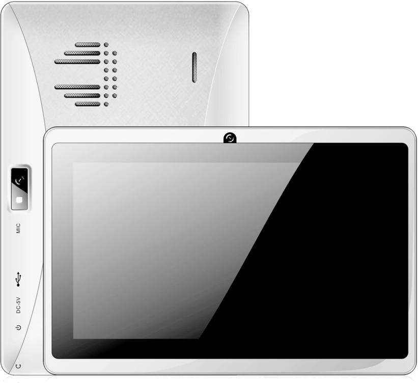 Tablette Tactile 7 Pouces Quad Core Caméra Flash Android Micro SD USB 24Go Blanc Plastique YONIS