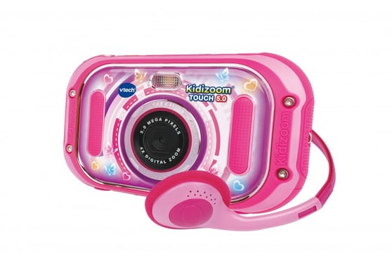 Appareil photo numérique pour enfants VTech KidiZoom Touch 5.0 rose avec écran tactile et fonctionnalités avancées