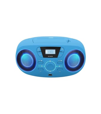BIGBEN CD61BLUSB Lettore Cd portatile Usb blu + altoparlanti luminosi