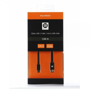D2 Diffusion D2USBCMICUSB150 cable USB 1,5 m USB C Micro-USB A Negro