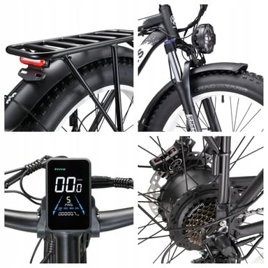 Vélo électrique KETELES K800, moteur 2000W, batterie 48V 23Ah, vitesse maximale 50 km/h, autonomie 100 km, pneus 26*4,0 pouces, noir et bleu.