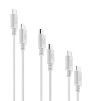 Cavi multipack Cellularline - Da USB-C a USB-C 3 cavi, 3 lunghezze - Da USB-C a USB-C
