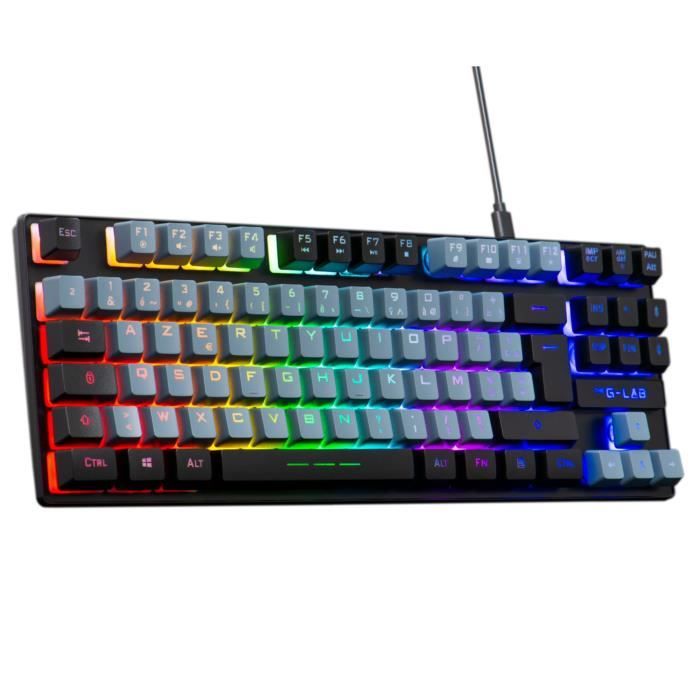 Clavier Gamer - KEYZ CAESIUM - RGB - Gris & Noir - TKL - Neuf