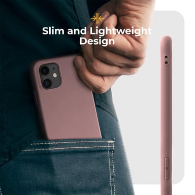 Moozy Minimalist Series Coque en silicone pour iPhone 11, Rose Beige – Finition mate fine et souple en TPU