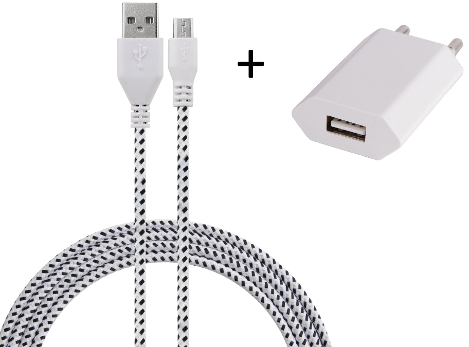 Pack Chargeur pour Manette Playstation 4 PS4 Smartphone Micro USB (Cable Tresse 3m Chargeur + Prise