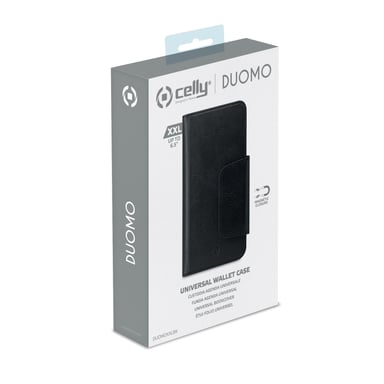 Celly Duomo XXL funda para teléfono móvil 16,5 cm (6.5'') Libro Negro