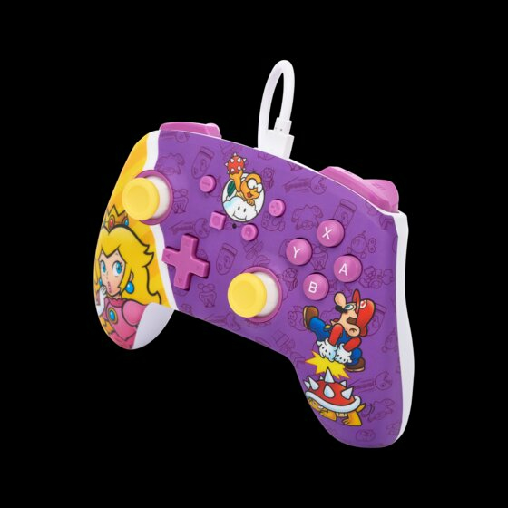 PowerA Manette filaire améliorée pour Nintendo Switch modèle Switch OLED et Switch Lite accessoire de jeu manette de jeu manette filaire sous licence officielle Mario: Princess Battle - vue 2