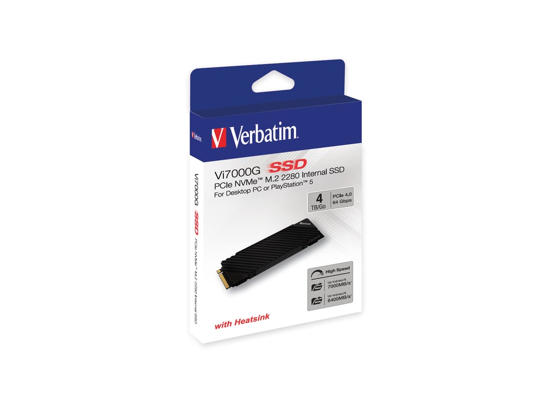Verbatim Vi7000G Republic of Gamers SSD 4 To interne .2 2280 PCIe 4.0 x4 NVMe dissipateur de chaleur intégré - vue 2