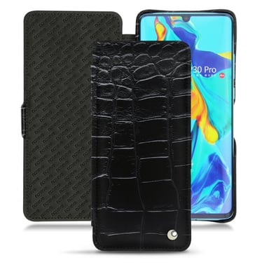 Housse cuir Huawei P30 Pro -  - Noir - Cuir Abaca