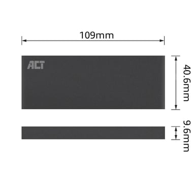 ACT AC1600 caja para disco duro externo Caja externa para unidad de estado sólido (SSD) Negro M.2