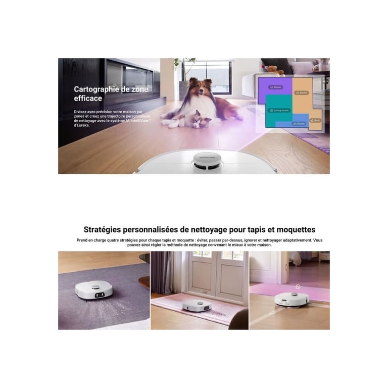 EUREKA J15 Pro Ultra Aspirateur Robot couleur laveur 16200 Pa nettoyage des bords Brosse Anti Enchevêtrement Lavage de Serpillière à 'eau Chaude Neuf - vue 2