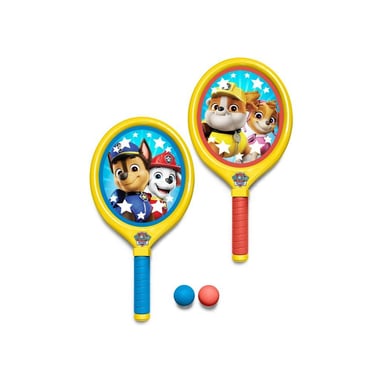 Set de raquetas y pelotas para niños STAMP Paw Patrol 60284 2 raquetas 2 pelotas suaves Amarillo