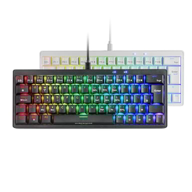 Mars Gaming MKMINIPRO, Teclado Mecánico Ultra-Compacto 60%, Switches Mecánicos Hot-Swappable, Iluminación RGB Chroma, Teclado Gaming Antighosting, Mul