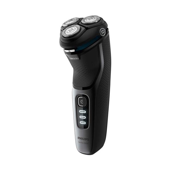 Rasoir Électrique Philips S3231/52 Wet & Dry Noir avec 3 Têtes Pivotantes 5D et 60 min d'Autonomie - Neuf