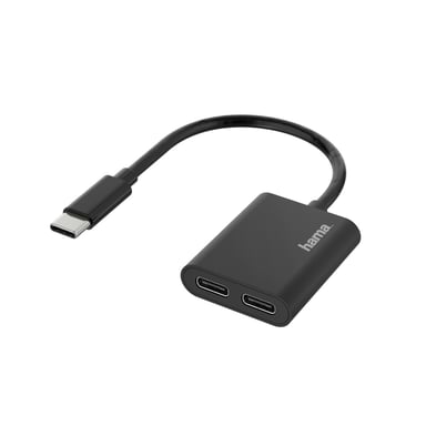 Adaptateur audio, 2 en 1, fiche USB-C/2 ports USB-C, audio+chargement