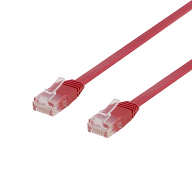 Deltaco TP-65R-FL cavo di rete Rosso 5 m Cat6 U/UTP (UTP)