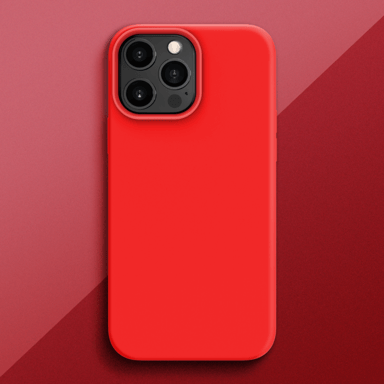 Custodia antiurto in morbido silicone gel per Apple iPhone 13 Pro Max, rosso fuoco