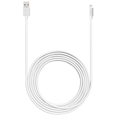 (O) Cable Lightning con certificación MFi Apple Charge Speed 2.4A de carga/sincronización (3M), blanco brillante