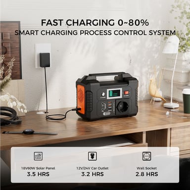 Estación de energía portátil Flashfish E200, 200 W de potencia, 151 Wh de capacidad, batería de fosfato de hierro y litio.