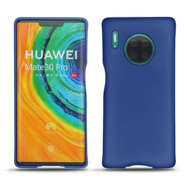 Coque cuir Huawei Mate 30 Pro - Coque arrière - Bleu - Cuir lisse