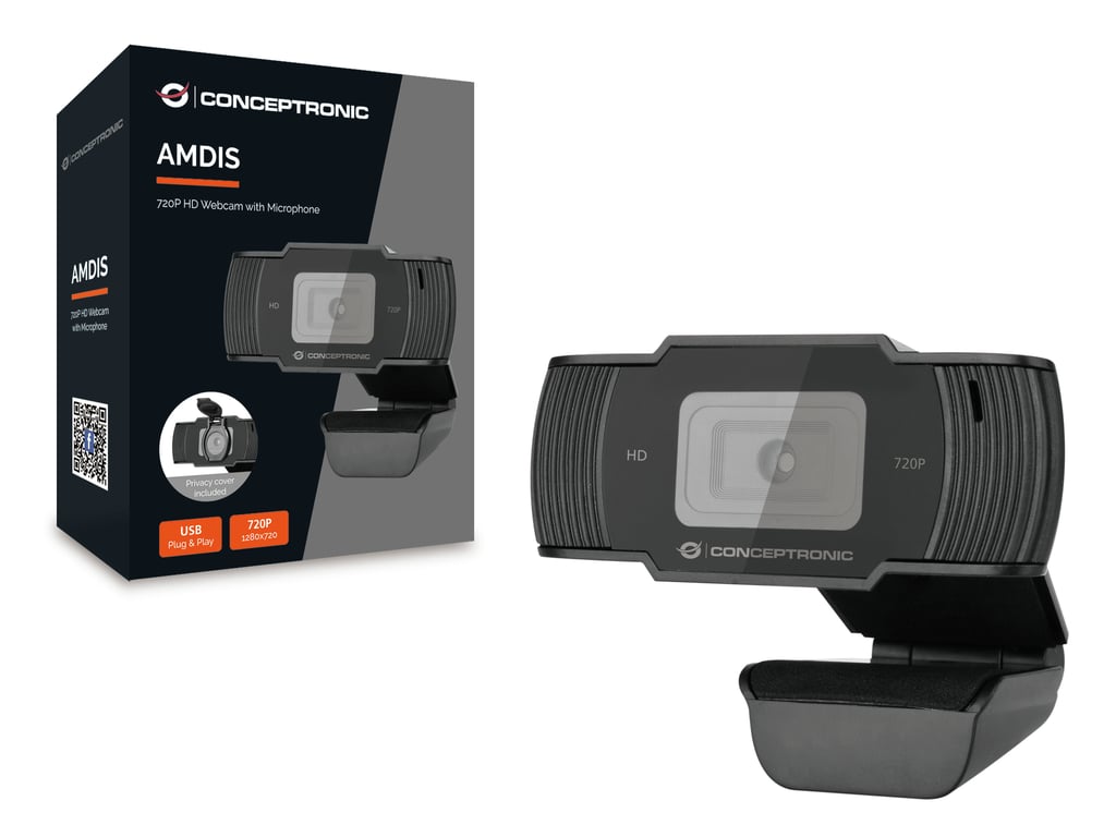 Conceptronic AMDIS05B webcam 1280 x 720 pixels USB 2.0 Noir - Neuf