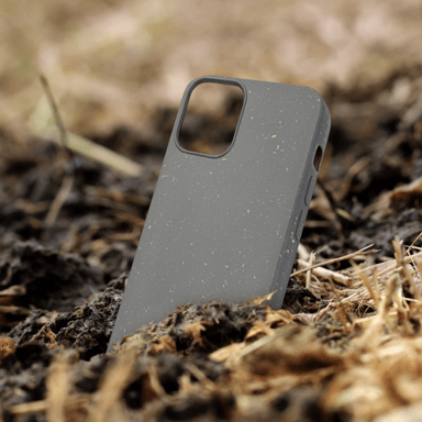Carcasa antibacteriana vegana orgánica 100% cero residuos para Apple iPhone 12/12 Pro, gris lava