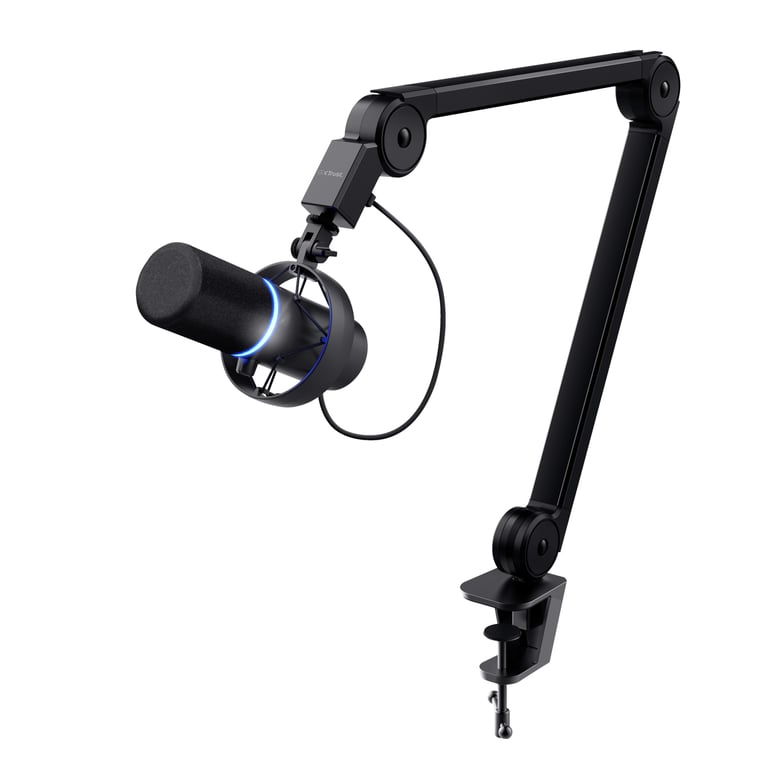 Trust GXT 255+ Onyx USB cardioïde avec bras et éclairage RGB