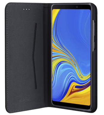 Folio a conchiglia con slot per schede e supporto per Samsung Galaxy A9 2018, nero