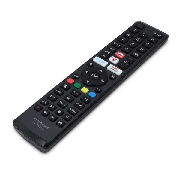 Télécommande Metronic compatible avec les téléviseurs Hisense - Noir - Bon état  -  reconditionné disponible sur Pixmania