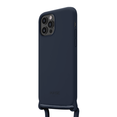 Custodia a tracolla in morbido silicone gel per Apple iPhone 12/12 Pro, Oxford Blue