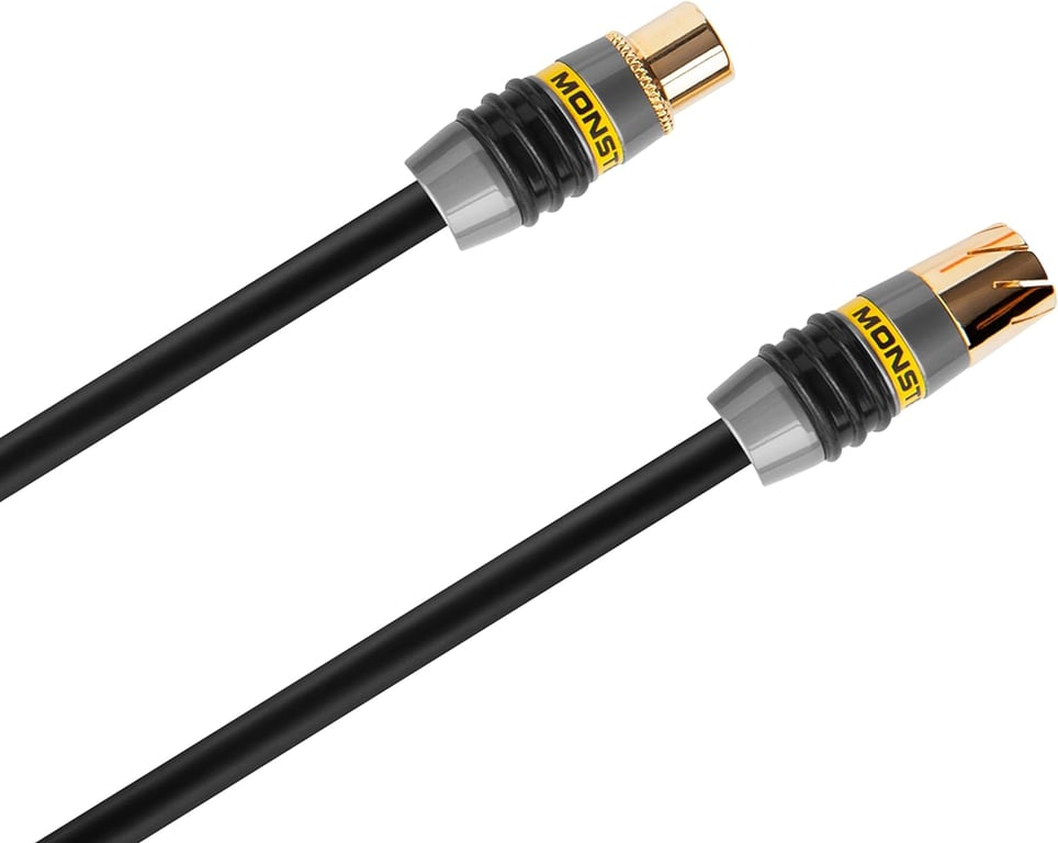 Monster Cable coaxial de antena 1,5 metros - para televisores de 100 Hz - Lámina metálica cuádruple apantallada y trenza de cobre