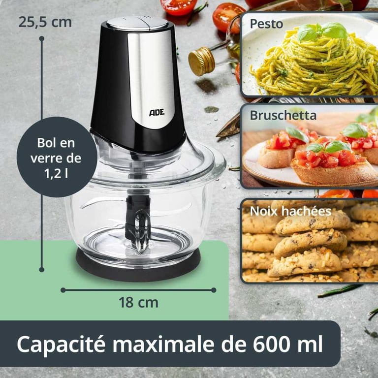 Hachoir électrique ADE KITCHEN GADGETS 2 vitesses 12 / Inox - vue 4