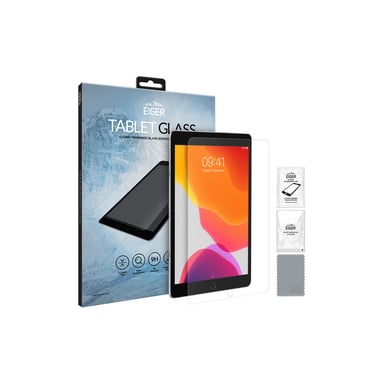 EIGER Protection d'écran en verre trempé 2,5D pour iPad 10.2 (2019) avec kit de nettoyage