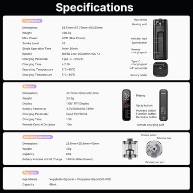 Machine à brouillard portable FM01 FILMOG Ace 40W avec télécommande Ulanzi