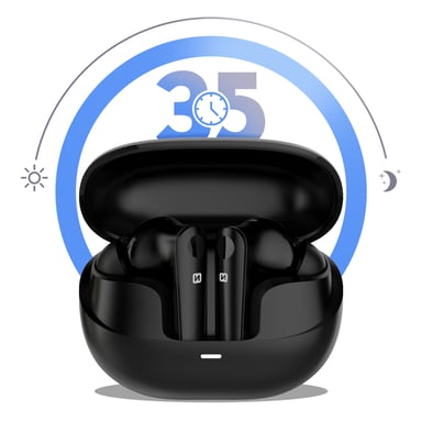 Swissten Auriculares TWS à Reducción de ruido + 35h de duración de la batería Negro