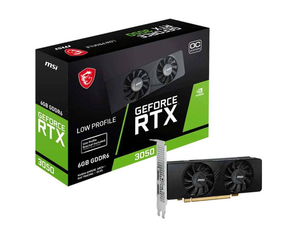 MSI GEFORCE RTX 3050 LP 6G OC carte graphique NVIDIA 6 Go GDDR6 - Neuf