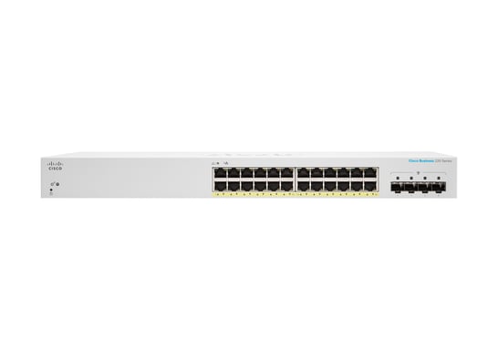 Cisco CBS220-24P-4G Connessione Ethernet Gigabit Ethernet L2 gestita (10/100/1000), con supporto di alimentazione tramite Ethernet (PoE) 1U Bianco