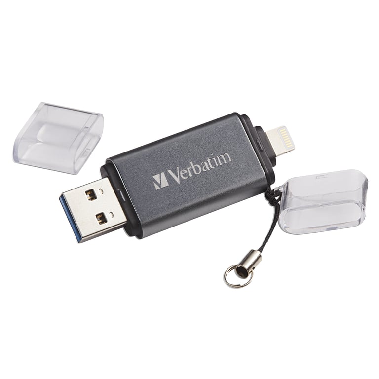 VERBATIM  iStore 'n' Go lecteur USB flash 64 Go USB Type-A / Lightning 3.2 Gen 1 (3.1 Gen 1) Gris - Neuf