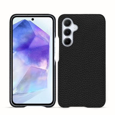 Coque cuir Samsung Galaxy A55 -  - Noir - Cuir grainé