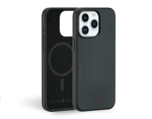 Coque Renforcée iPhone 15 Pro Silicone Compatible MagSafe Noire - Garantie à vie Force Case