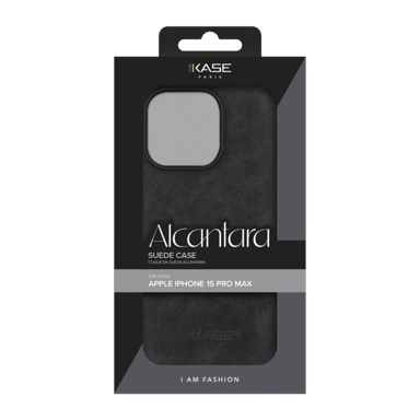 Cover in pelle scamosciata Alcantara per Apple iPhone 15 Pro Max, nero notte