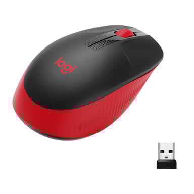Ratón inalámbrico - Logitech - M190 - ergonómico - Rojo