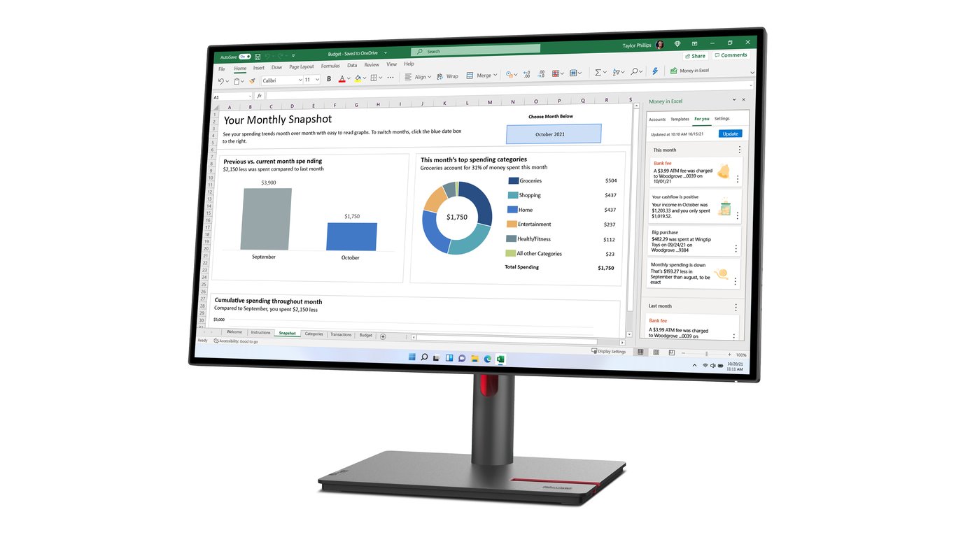 Lenovo ThinkVision P27h 30 LED monitor 27 2560 x 1440 QHD @ 60 Hz IPS 350 cdm2 1000:1 4 ms HDMI Displ Neuf - vue 3