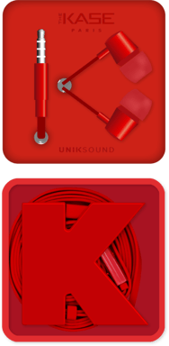 K Cuffie intrauricolari, rosso fuoco
