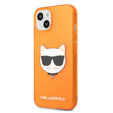 Custodia Karl Lagerfeld per iPhone 13 mini 5,4'' Arancione Glitter Choupette Fluo